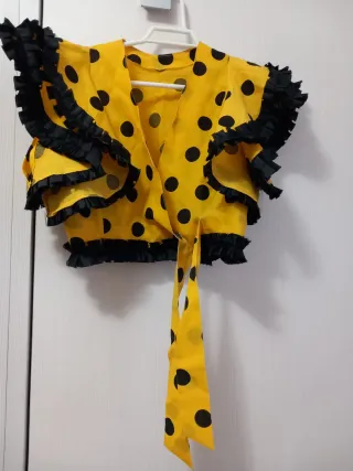 Vestido Flamenco Amarillo Lunares