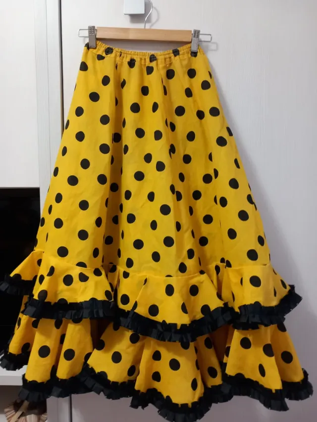 Vestido Flamenco Amarillo Lunares