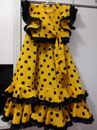 Vestido Flamenco Amarillo Lunares