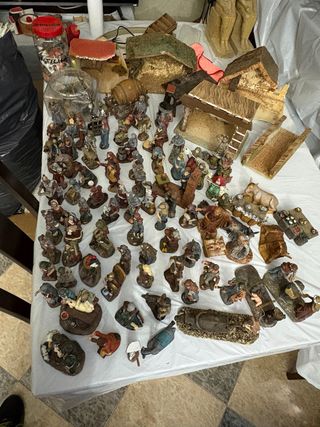 Belén completo: Figuras, casas y animales