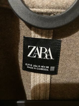 Abrigo paño Zara beige Talla s