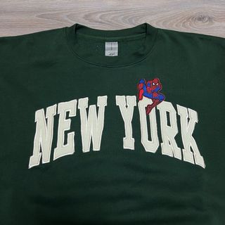 Vintage New York Crewneck w Spiderman Patch Custom