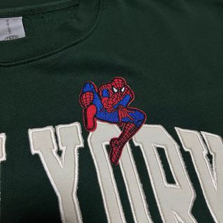 Vintage New York Crewneck w Spiderman Patch Custom
