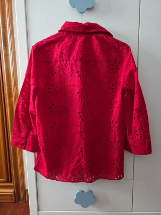 Blusa Zara Roja Bordada