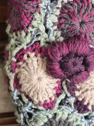 Bolso Crochet Flores Negro y Multicolor