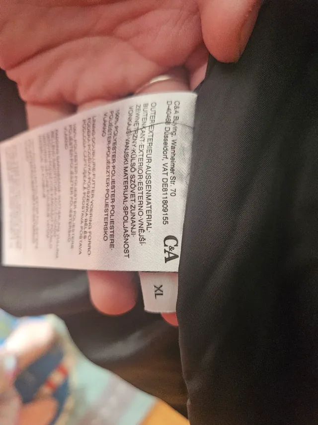 Chaqueta premamá acolchada negra Talla XL