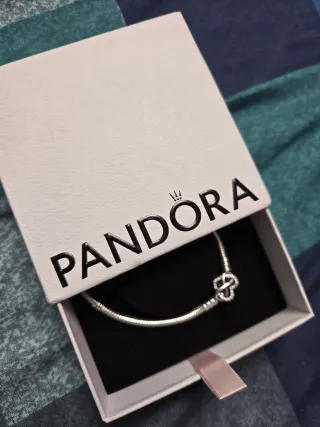 Pulsera Pandora Corazón Nudo Infinito Plata