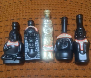 5 Mini Bottiglie vuote Inca Pisco Perù per Arredo