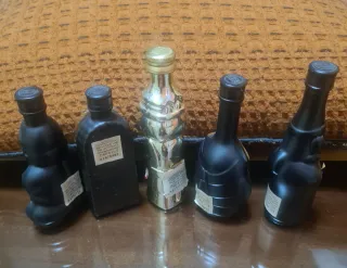 5 Mini Bottiglie vuote Inca Pisco Perù per Arredo