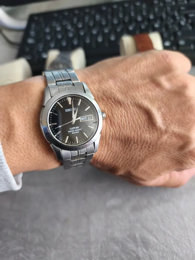 Reloj Seiko Negro/Plateado.original