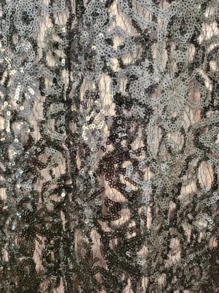 Vestido de fiesta lentejuelas negro y plata