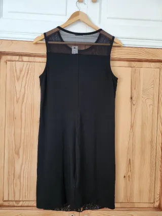 Vestido de fiesta lentejuelas negro y plata