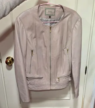 Chaqueta de piel Caroll beige talla 46