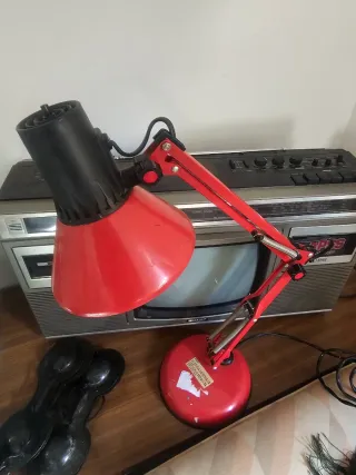 Lámpara Flexo Fase Vintage Metal Plástico Roja