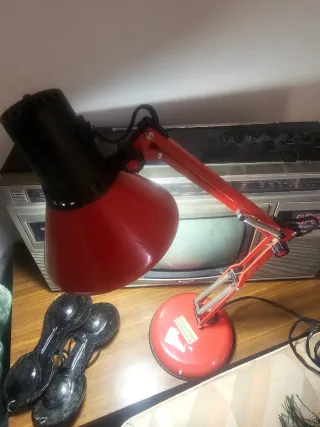 Lámpara Flexo Fase Vintage Metal Plástico Roja