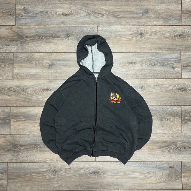 Custom Tom & Jerry Embroidered Patch Zipped Hoodie