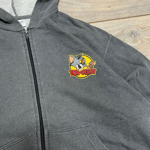 Custom Tom & Jerry Embroidered Patch Zipped Hoodie