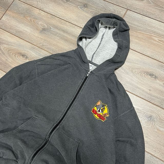 Custom Tom & Jerry Embroidered Patch Zipped Hoodie