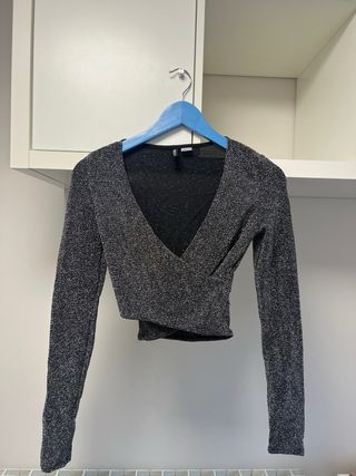 Top brillo manga larga