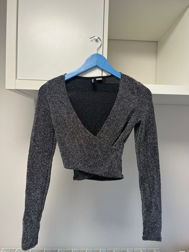 Top brillo manga larga