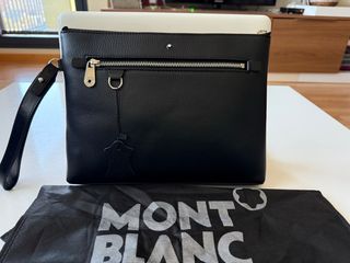 Montblanc Clutch Cartera de mano Negra/Blanca