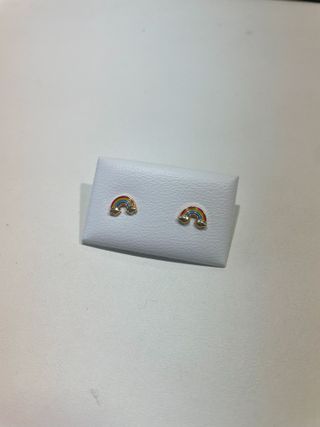 Pendientes Oro 18K Arcoíris Esmalte