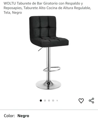 Taburete Bar Giratorio WOLTU  gris oscuro