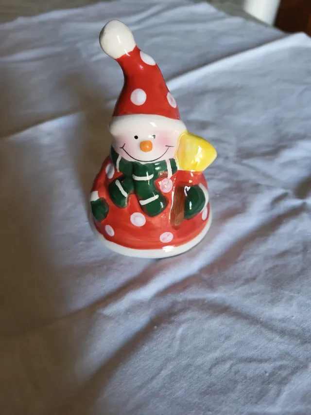 Campana Navideña Muñeco Nieve