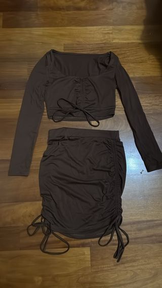 Completo Zara donna marrone