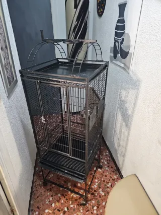 Jaula Grande para Pájaros/Loros dos comederos