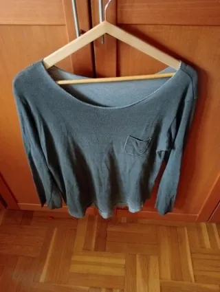 Jersey gris manga larga