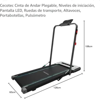 Cinta de Andar Cecotec Plegable LED