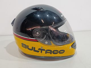 Casco Bultaco Cerrado Moto Negro/Amarillo