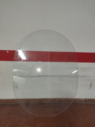 Cristal mesa ovalado 115.5x88 cm nuevo