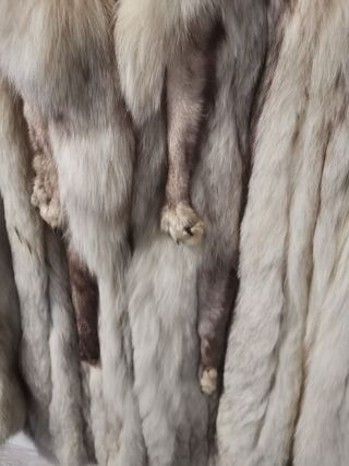 Abrigo Piel Zorro Auténtica Beige/Marrón