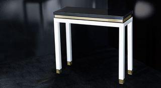 Tavolo consolle in vetro e metallo