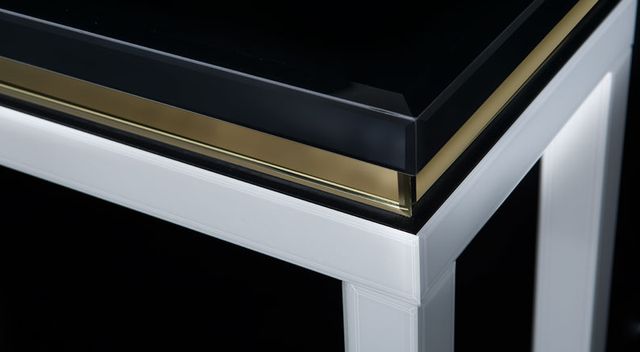 Tavolo consolle in vetro e metallo