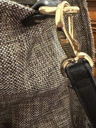 Borsa Valentino Tessuto grigio e Pelle Nera