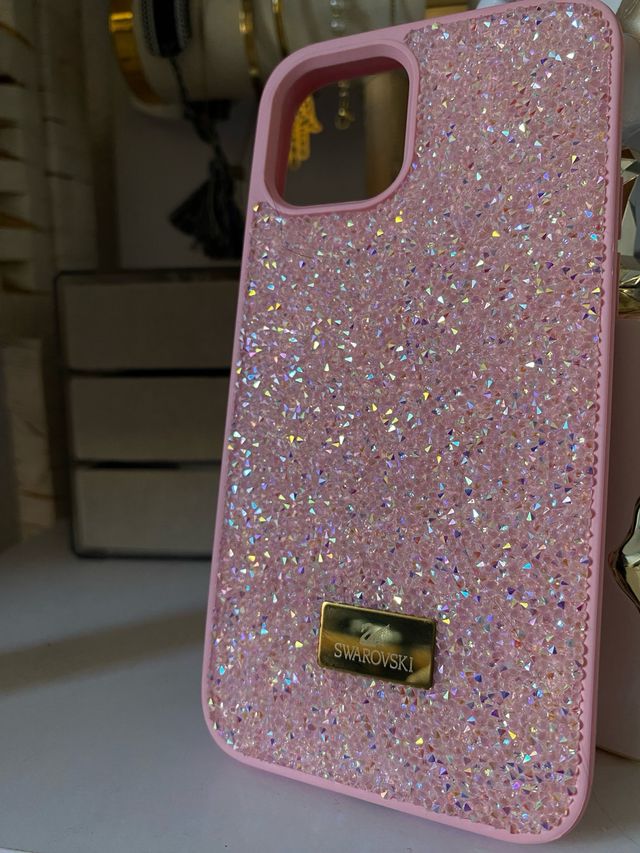 Funda Swarovski Rosa y Dorada iPhone 12