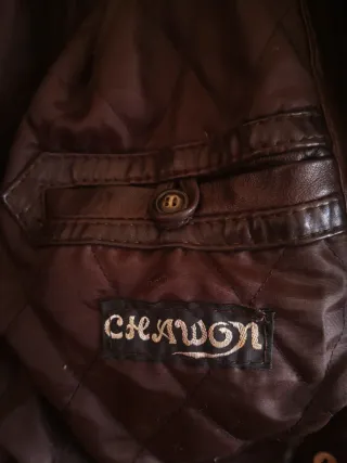 Cazadora Piel Vintage Oversize Marrón