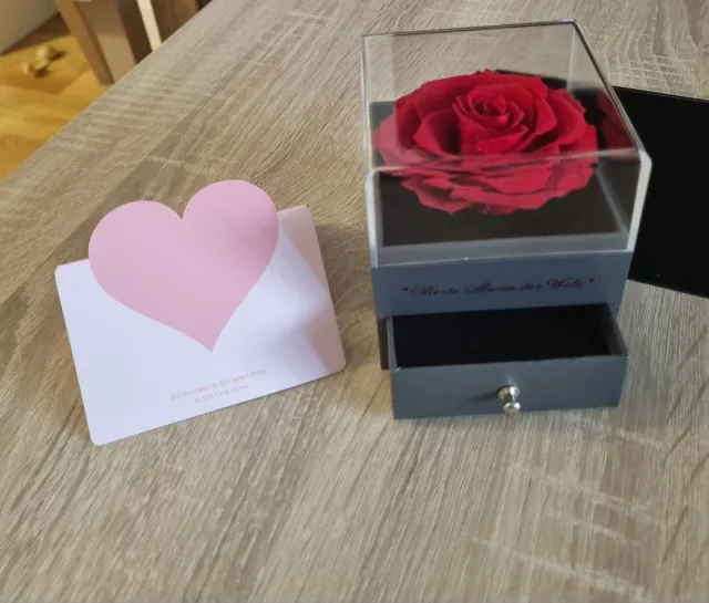 Collar regalo mamá rosa preservada