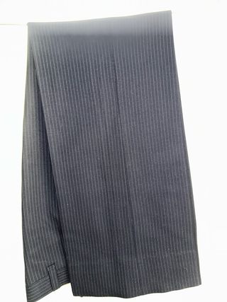 Traje Vintage Lana Virgen Raya Azul Marino