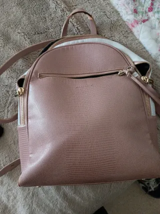 Mochila Parfois rosa y blanca