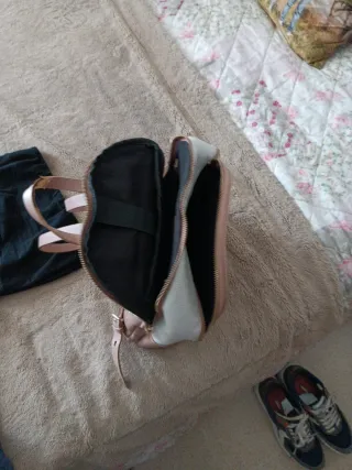 Mochila Parfois rosa y blanca