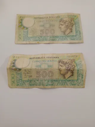 2 Banconote Lire Italiane 500