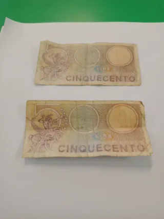 2 Banconote Lire Italiane 500