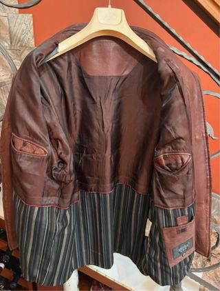 Giacca uomo vera pelle vintage marrone