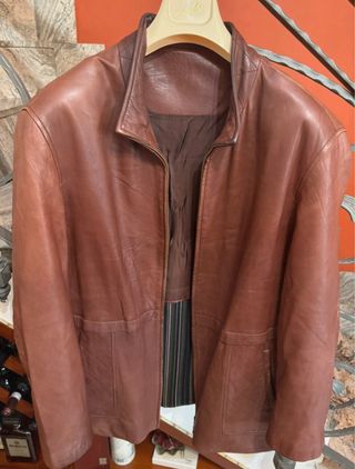 Giacca uomo vera pelle vintage marrone