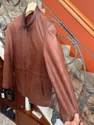 Giacca uomo vera pelle vintage marrone