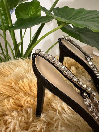 Décolleté donna gioiello ecopelle nero